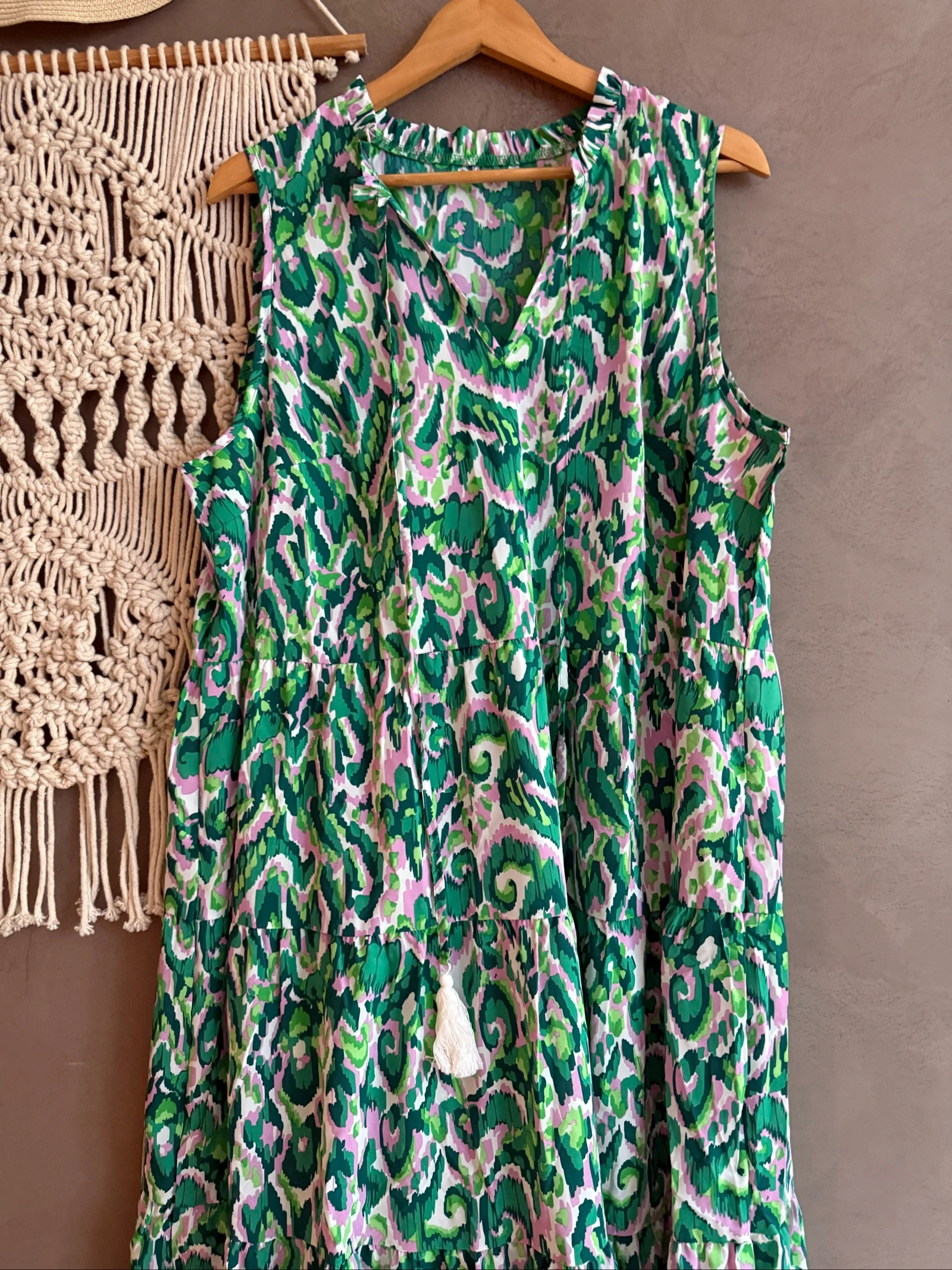 Vestido 48 de verano fluido camisola de verde – photo 3